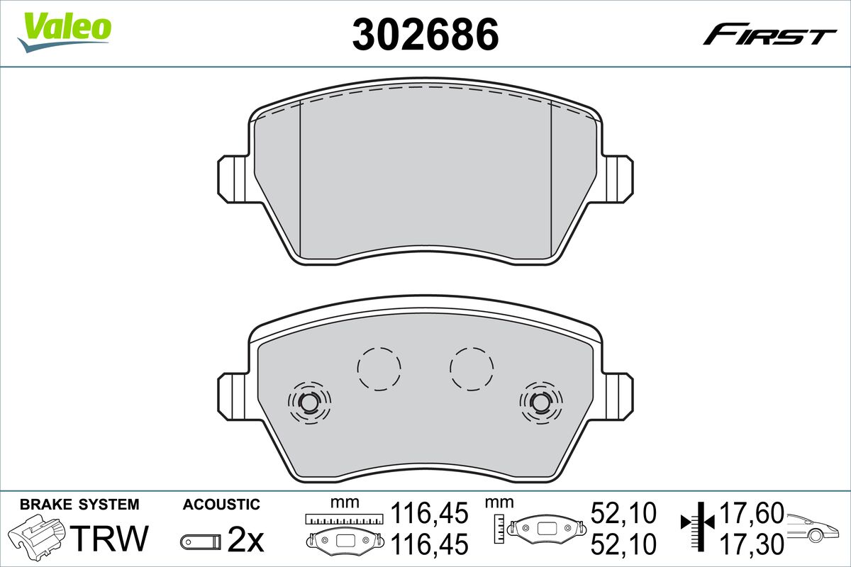 VALEO Fékbetét, mind 302686_VALEO